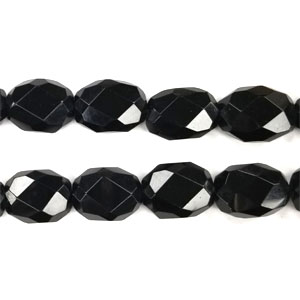 BLACK OBSIDIAN FACETED NUGGET 13X18MM